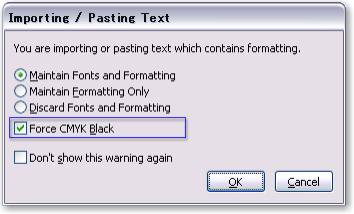CMYKブラック強制オプション