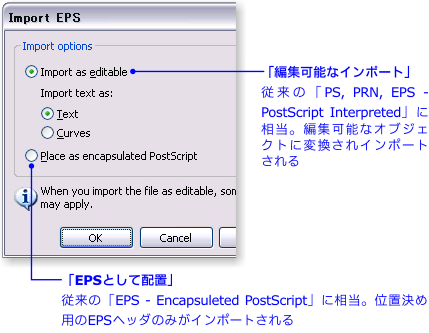 EPSのインポートオプション