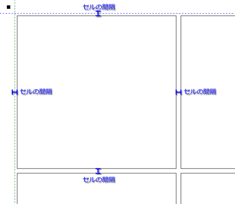 設定されたセルの間隔